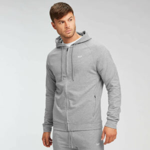 Sudadera con capucha y cremallera Form para hombre de MP - Gris jaspeado - S