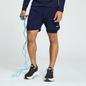 Pantalón corto de entrenamiento 2 en 1 para hombre de MP - Azul marino - XS