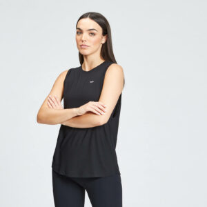 Camiseta de entrenamiento sin mangas con sisas caídas Essentials para mujer de MP - Negro - XXS