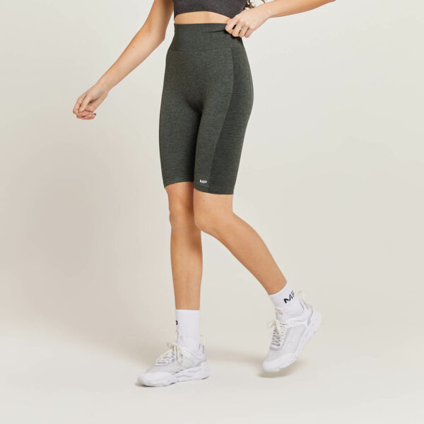 Pantalón corto de ciclismo de talle alto Curve para mujer de MP - Gris carbón jaspeado - XXS