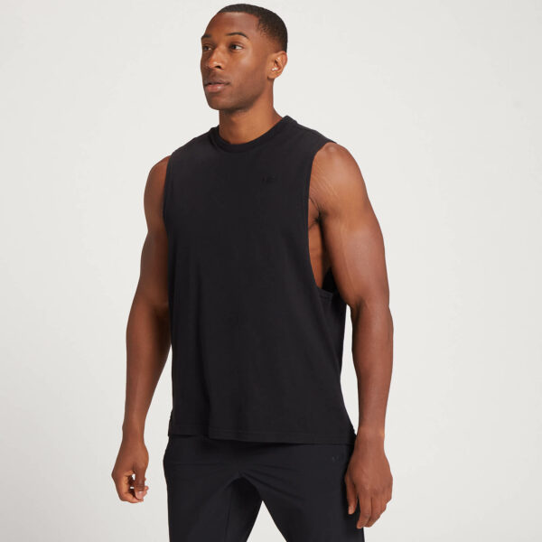 Camiseta de entrenamiento de tirantes con sisas caídas Dynamic para hombre de MP - Negro lavado - S
