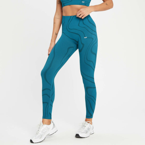 Mallas sin costuras Tempo Wave para mujer de MP - Azul verde azulado - XXL