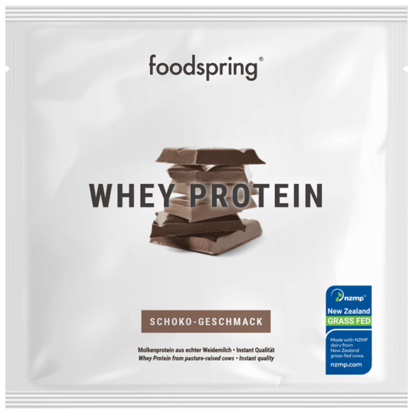 Muestra de proteína whey sabor chocolate